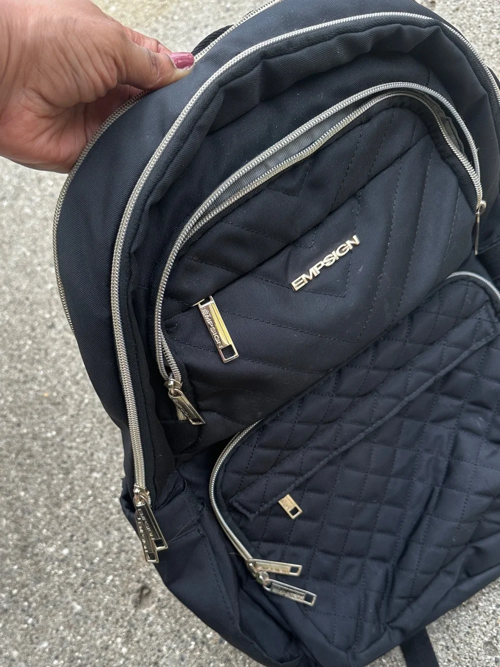 Emerson Quilted Black Men's Backpack